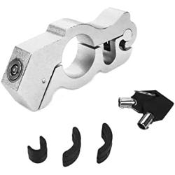 Modengzhe Mototcycle Handlebar Anti-Theft Lock Aluminum Safety Grip Brake Additional Lock for Motorbikes Scooters ATVs Dirt Bikes (Silver)