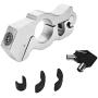 Modengzhe Mototcycle Handlebar Anti-Theft Lock Aluminum Safety Grip Brake Additional Lock for Motorbikes Scooters ATVs Dirt Bikes (Silver)