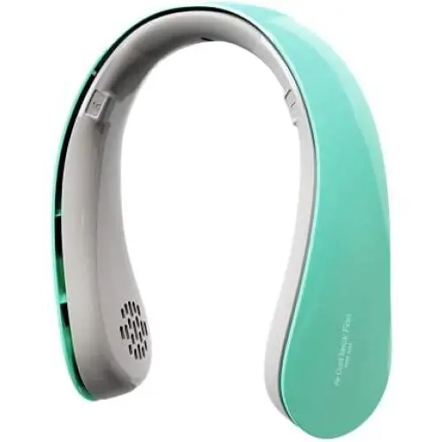 Ubipol Portable Personal 4-Motors Bladeless Neck Fan | Usb Charging With 4000mAh Rechargeable Battery Neckband Fan | Air Cooler With 3 Wind Speeds For Outdoor Indoor | Green