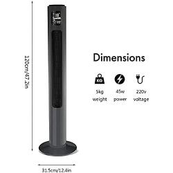 ISOBU LILIANG- - Evaporative Coolers Quiet Cooling Tower Fan with Remote Control, Ioniser, 15 Timer, and 3 Speed Settings, Oscillating Pedestal Fan - Black BMZDLFJ-1