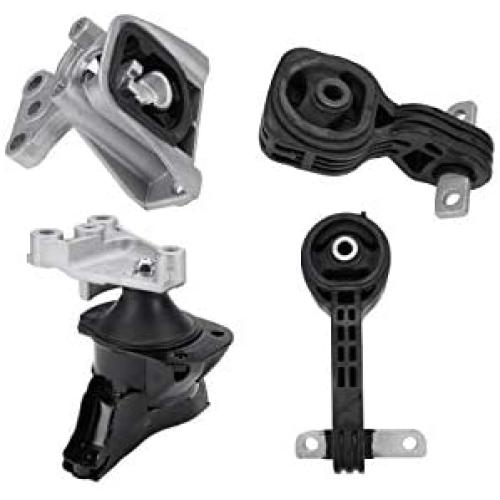 Engine and Transmission Mount Set of 4 - Fits Honda Civic 2006-2010 1.8L with Automatic Trans - Replaces 50850-SNA-A81 50820-SNA-023, 50890-SNA-A81 50880-SNA-A81, A4530, A4534, A4543, A4546