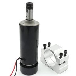 RATTMMOTOR 500W CNC Air Cooled Spindle Motor ER11 12-100VDC 0.5NM 12000RPM + 52mm Spindle Motor Mount Clamp for CNC Router Milling Machine