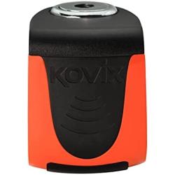Kovix KS6 Ultra Portable Steel Disc Brake Lock 120dB Alarm 6mm Pin IP67 Easy Push-to-lock Waterproof for Motorcycle Scooter E-Bike Fluorescent Orange