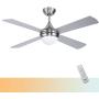 Ovlaim 48 Inch Quiet DC Motor Modern Ceiling Fan Indoor with Dimmable Lights & Remote Control for Bedroom, Silver