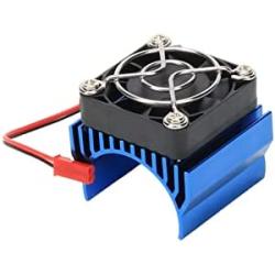 RC Motor Heatsink with 5V Cooling Fan for 1/10 Traxxas Axial Tamiya Losi 540 550 3650 Size Brushless Engine Motor?Remote Control Car Truck Buggy Crawler,Dark Blue
