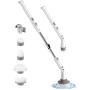 LyriFine Electric Spin Scrubber, Electric Cleaning Brushes with Extendable Handle and 4 Replaceable Brush Heads, Electric Scrubber with 1.5 Hrs Long Worktime for Shower Bathroom Tub Tile Floor,White