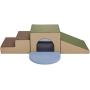 Factory Direct Partners SoftScape Single Tunnel Play Foam Climber Plus, Beginner Toddler Soft Structure for Active Playtime (5-Piece Set) - Earthtone