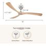 Ovlaim 72 Inch Smart Ceiling Fan Indoor Outdoor, 6 Speed DC Motor Quiet Ceiling Fan with Remote Control, Oak Solid Wood Blade