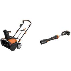 WORX WG471 40V Power Share 20%22 Cordless Snow Blower with Brushless Motor & Nitro WG585 40V Power Share PRO LEAFJET Cordless Leaf Blower with Brushless Motor