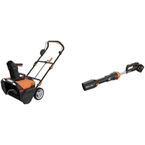 WORX WG471 40V Power Share 20%22 Cordless Snow Blower with Brushless Motor & Nitro WG585 40V Power Share PRO LEAFJET Cordless Leaf Blower with Brushless Motor