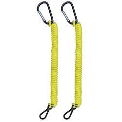 8M0092850 Boat Kill Switch Lanyard Replacement for Mercruiser Marine Boat Emergency Stop Switch Safety Lanyard Cord 49 Inch/125 Long -Replace 15920T54 15920A54 (Aluminum Alloy Clip Yellow 2Pcs)