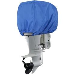 Explore Land Outboard Motor Cover - Waterproof 600D Heavy Duty Boat Engine Hood Covers - Fit for Motor up to 25 HP, Blue