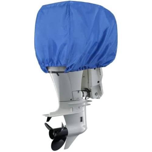 Explore Land Outboard Motor Cover - Waterproof 600D Heavy Duty Boat Engine Hood Covers - Fit for Motor up to 25 HP, Blue