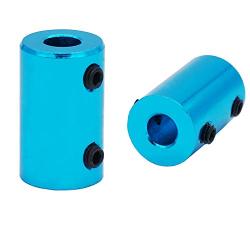 Twidec/2Pcs 6mm to 6mm Bore Flexible Shaft Coupling Robot Motor Wheel Blue Aluminum Casing Rigid Coupler Connector COUPLER-BU-6-6