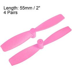 uxcell RC Propellers 55mm CW CCW 2-Vane for 720 8520 Coreless Motors FPV Quadcopter Racer Drone Miniquads, Pink 4 Pairs