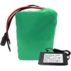 Jieoto 24V 15Ah Electric Bikes Battery 29.4V 7S 5P Rechargeable Lithium-ion Battery Pack with BMS and Charger Fit for 250W-50W E-Bike Scooters Motor