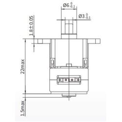 PM Stepper Motor Bipolar 12 VDC step angle 18/50° 1-2 phase