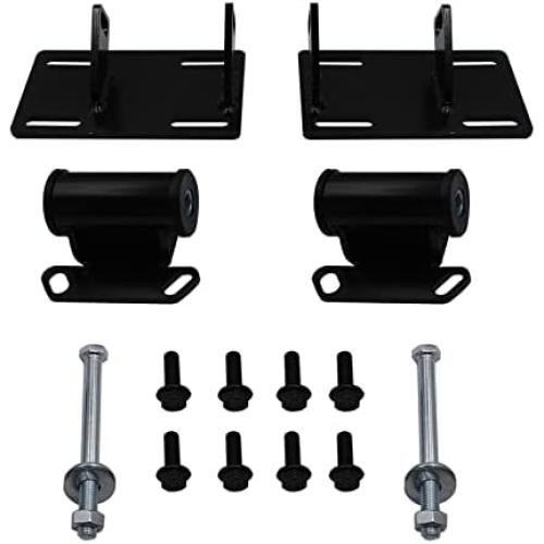 Full Engine Mount Adapter Plates Urethane Swap Kit Compatible with GMC Sonoma S15 Chevrolet Blazer S10 LSx LS1 LS2 LS- Conversion Motor Mounts+Frame Mount Adapter Plate