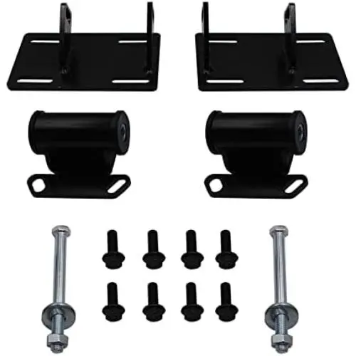 Full Engine Mount Adapter Plates Urethane Swap Kit Compatible with GMC Sonoma S15 Chevrolet Blazer S10 LSx LS1 LS2 LS- Conversion Motor Mounts+Frame Mount Adapter Plate