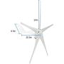 Coldwind Wind Generator Kit 500W 12V 24v 48V Wind Turbine Motor 5 Blades with Charge Controller for Home Garden-White 500w 12v