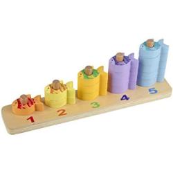 Orange Tree Toys - Counting Fish – Wooden Toy with 15 Stacking Pieces - for Kids Ages 3 Years and Up to Practice Counting and Develop Fine Motor Skills