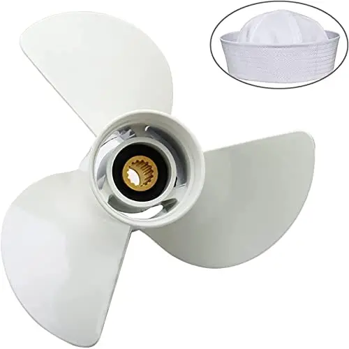 GELAIDI 13x19-K Upgrade Aluminum Outboard Propeller Compatible with Yamaha Engines 50HP-130HP, 15 Tooth, RH,3 Blades，White，No.6E5-45941-00-EL