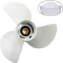 GELAIDI 13x19-K Upgrade Aluminum Outboard Propeller Compatible with Yamaha Engines 50HP-130HP, 15 Tooth, RH,3 Blades，White，No.6E5-45941-00-EL