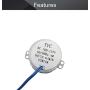 Fielect 2Pcs Synchronous Motor AC 110V 60-70RPM Turntable Motor CW/CCW Direction 4W TYC-50 Horizontal Hole Tapping Shaft