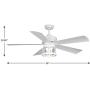 Midvale Collection 5-Blade White 56-Inch AC Motor Coastal Ceiling Fan