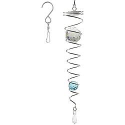 UOUDIO Gazing Ball Spiral Tail Wind Spinner StabilizeGr，Indoor Outdoor Decoration Stainless Steel Crystal Glass Ball with Hanging Swivel Hook 13