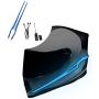 SEADEAR Motorcycle Helmet Cold Light EL Lights Strip,Night Riding Signal Light Strip LED Light Luminous Light Helmet Sticker with 3 Switchable Mode Blue