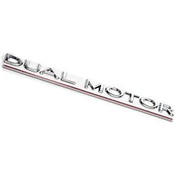 ARKOSKNIGHT Tesia DUALMOTOR Letter 3D Badge Sticker Compatible with Tesia Model 3 X Y S Trunk DUALMOTOR Letter Badge Stickers Accessories (Chrome)