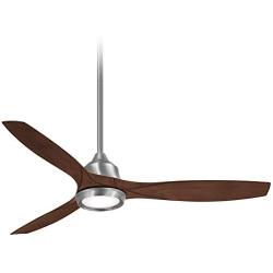 Minka-Aire F749L-BN Skyhawk 60 Inch LED Ceiling Fan with Carved Wood Blades, Integrated LED Light and DC Motor in Brushed Nickel Finish