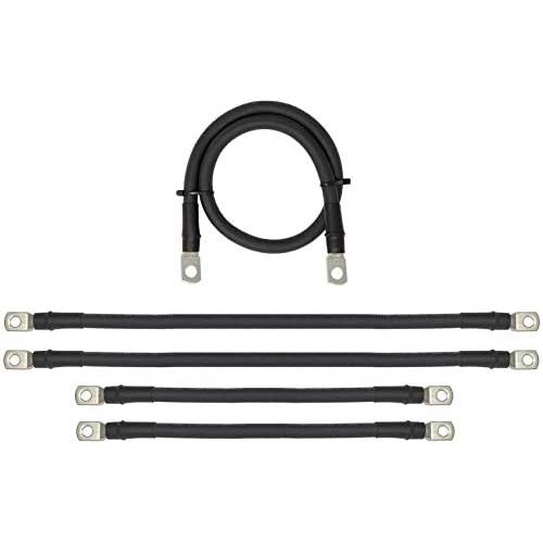 Aftermarket 1/0 Gauge Golf Cart Battery Cables Fits EZGO Medalist 36V 36 Volt Golf Carts (1986 to 1994) 5 Piece Set