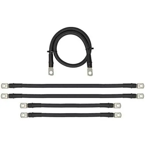 Aftermarket 1/0 Gauge Golf Cart Battery Cables Fits EZGO Medalist 36V 36 Volt Golf Carts (1986 to 1994) 5 Piece Set