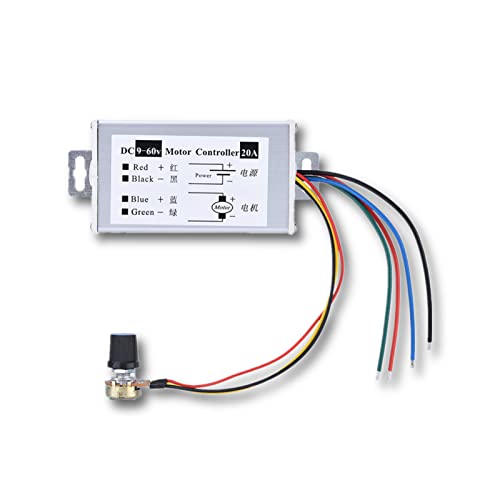 DC Speed Regulator, 9 to 60V 20A 1200W 25KHz PWM Motor Speed Controller, Used for DC Motors Within 20A