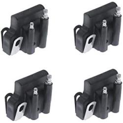 Ignition Coil for Johnson Outboard Motor Evinrude 1985-2005 4HP to 300HP 60hp 70 hp 90 hp 100hp 115hp 125hp 140hp 200 hp 225hp Replaces 18-5179 183-2508 582508 72010 4 Packs