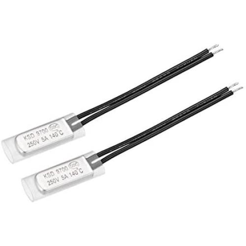 uxcell KSD9700 Thermostat, 140℃ Normally Close Temperature Switch Thermal Switch, N.C 5A Metal Temperature Controller 2pcs