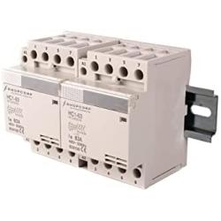 Shopcorp 40 Amp 8 Pole (4 Pole x 2) Normally Open, 110/120VAC Coil (Silent Operation), Motor Load 40A and Lighting Load 63A Contactor Bundle with DIN Rail, 35 x 150 mm and 2#10 Screws