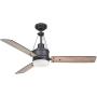 Noble Home LED Ceiling Fan with Remote, 54 Inch | Contemporary Design with Removable Light Kit and 3 Reversible Blades | Dimmable Indoor Fixture with Quiet Motor, Graphite