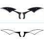 Nifeida Universal 8mm 10mm Motorcycle Rearview Mirror Black Spear Blade for Honda Suzuki Kawasaki Yamaha Cruiser Chopper Sportbike Street Bike Moped Off Road, 1 Pair (Black)