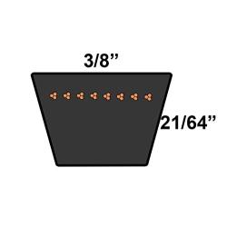 D&D PowerDrive 3V500 V Belt, 3V, Rubber, 3/8