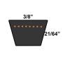 D&D PowerDrive 3V500 V Belt, 3V, Rubber, 3/8