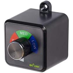BN-LINK Exhaust Fan Speed Controller Variable 3 Speed Ceiling Vent Fan Control Adjuster Cordless for Duct Inline Fan Vent Blower Controller Wireless for Ventilation Fans 4.8A / 600W