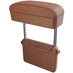 R RUIYA Armrest Box Protector for Universal Auto Car Center Console Armrest Extender General Motors Elbow & Forearm Wrist Rest Support Adjustable Height Comfort Pads (Brown)
