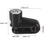 Motoforti Universal Mountain Bike Motorcycle Disc Brake Lock Anti-Theft Wheel Lock Black with Black Rope Set