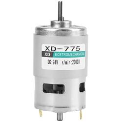 XD-775 12V/24V High Speed Low Noise Double Ball Bearing Brush DC Motor for Many Machine,Small Lathe,Precision Machine Battery Car(24V20000)