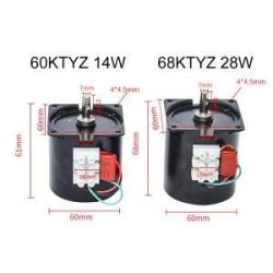 BEMONOC 60KTYZ AC Motor Low Speed 10 RPM 14W 220V 50HZ/60HZ AC Synchronous Motor CW/CCW
