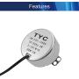 Jutagoss Synchronous Motor TYC-50 Double Flat Shaft Direction CW/CCW, 4 Watt AC 220V 5-6 RMP, 1 Pcs
