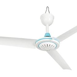Etbotu DC 12V Low-voltage Ceiling Hanging Fan Household Camping Electrical Fan White and blue